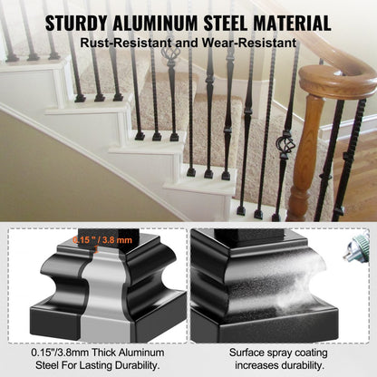 LGXZ-0.5in-P-50 - 1.4" Aluminum Baluster Shoes for Secure Stair Railings