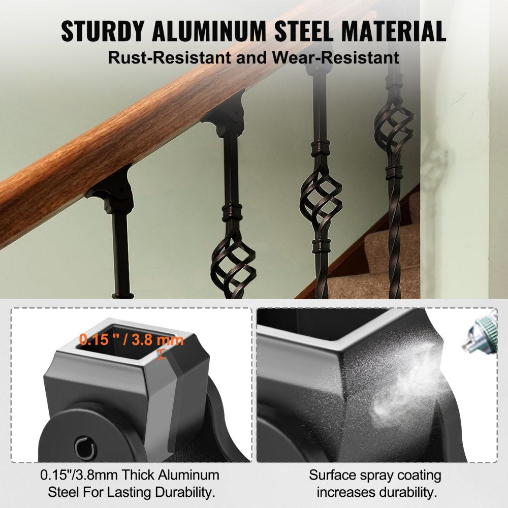 LGXZ-0.5in-X-50 - Durable Aluminum Baluster Shoes for 1/2" Railings