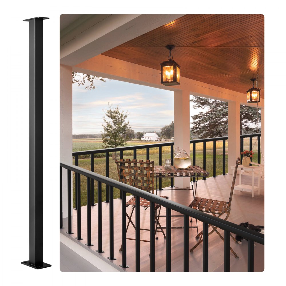 VV-106.7x2.5x5-LGZWK - 36" Holeless SUS304 Stainless Steel Cable Railing Post