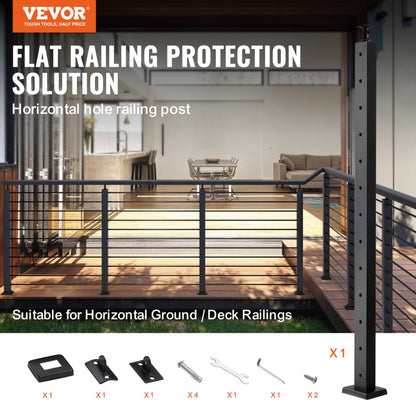 VV-106.7x2.5x5-LGZYK - 42" Stainless Steel Cable Railing Post with Adjustable Bracket