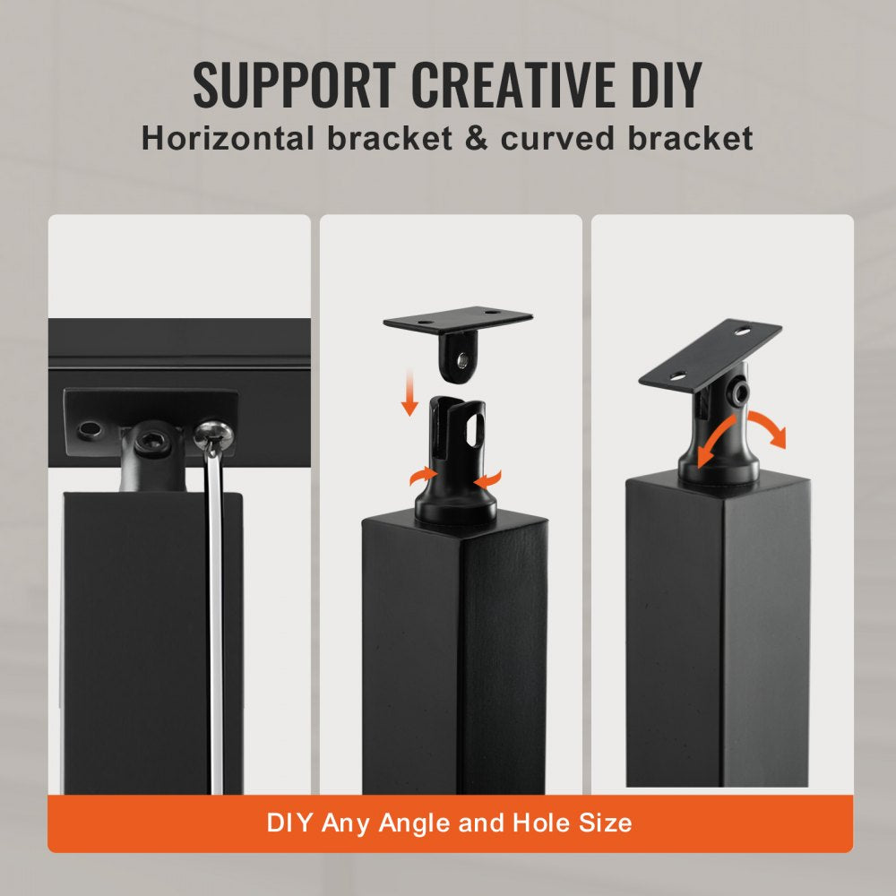 HR-019 - 42" Stainless Steel Cable Rail Post, Holeless Design, Outdoor Use