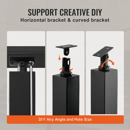 HR-019 - 42" Stainless Steel Cable Rail Post, Holeless Design, Outdoor Use