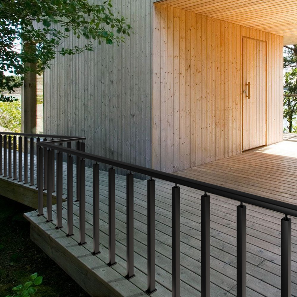 HR-019 - 42" Stainless Steel Cable Rail Post, Holeless Design, Outdoor Use