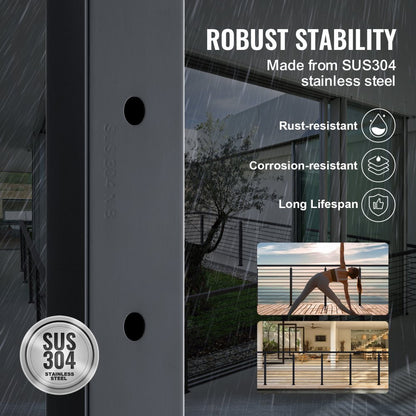 VV-91.4x2.5x5-LGZYK - 36" Stainless Steel Adjustable Cable Railing Post