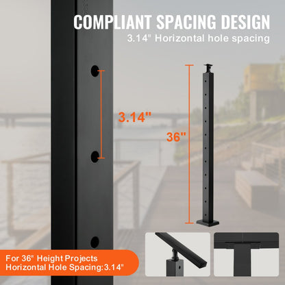 VV-91.4x2.5x5-LGZYK - 36" Stainless Steel Adjustable Cable Railing Post
