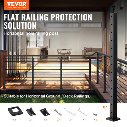 VV-106.7x5x5-LGZYK - 42" Stainless Steel Cable Railing Post with Adjustable Bracket