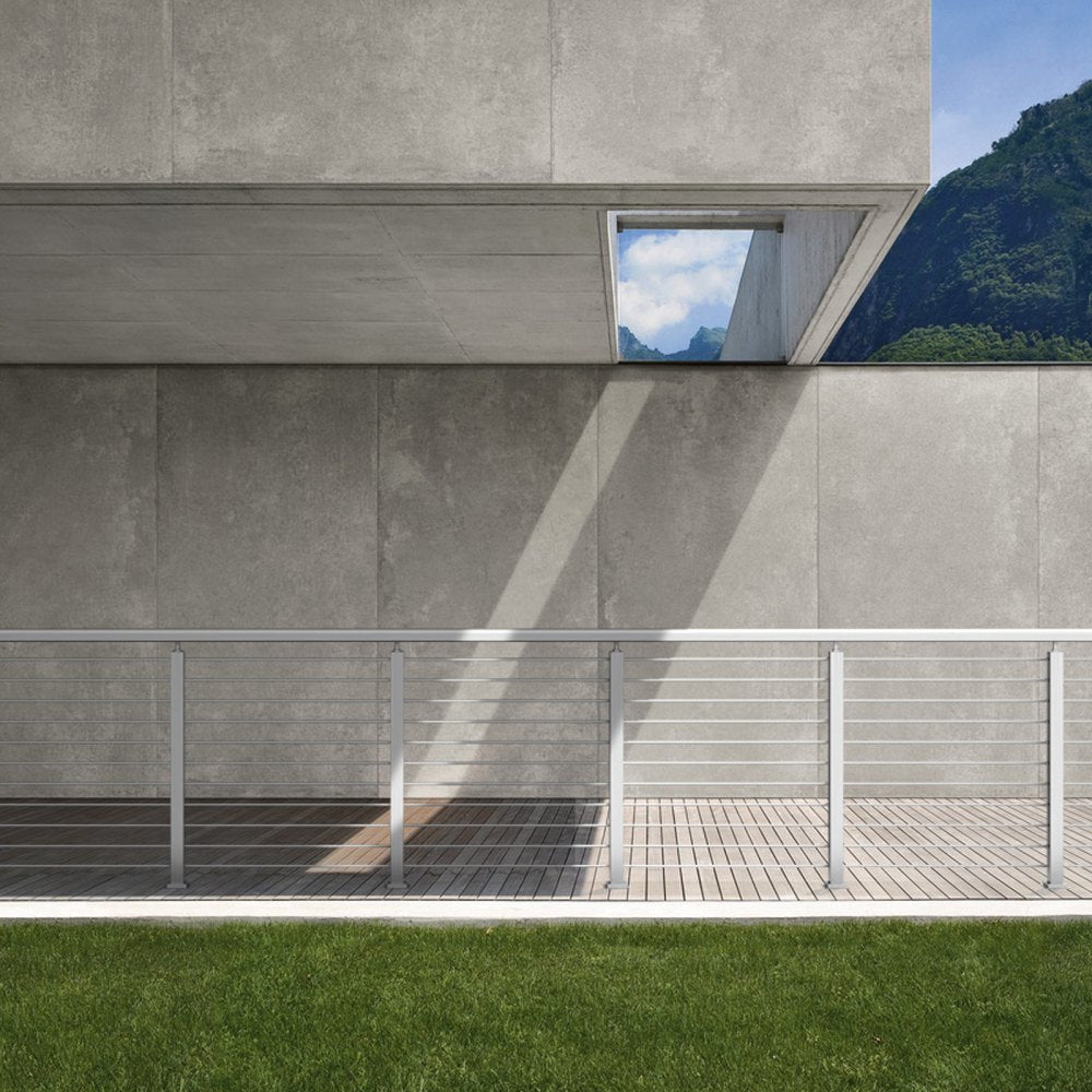 VV-106.7x5x5-LGZYKSLIVER - 42" Stainless Steel Cable Railing Post with Adjustable Bracket