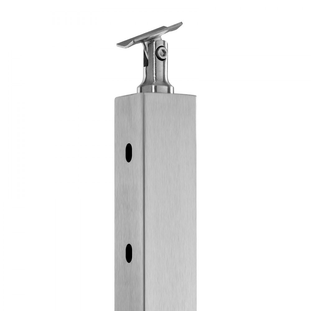 VV-106.7x5x5-LGZYKSLIVER - 42" Stainless Steel Cable Railing Post with Adjustable Bracket