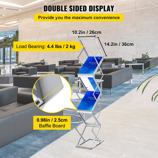 TE-13Z - Double-Sided Foldable Magazine Rack for Offices & Trade Shows