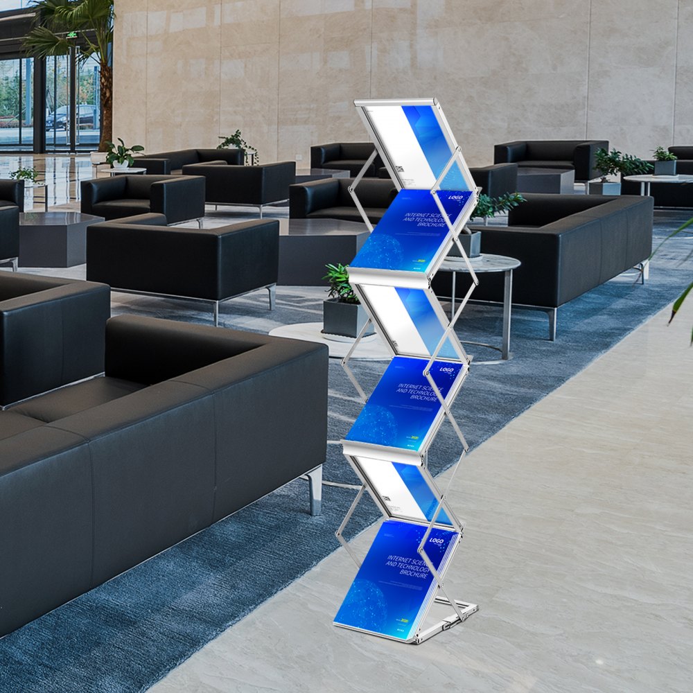TE-13Z - Double-Sided Foldable Magazine Rack for Offices & Trade Shows