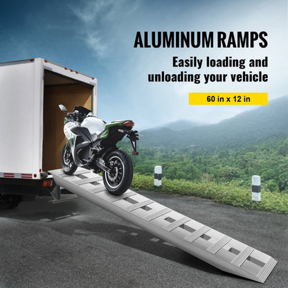010757770104 - 60” Aluminum Trailer Ramps 6000LBS with Hook Ends