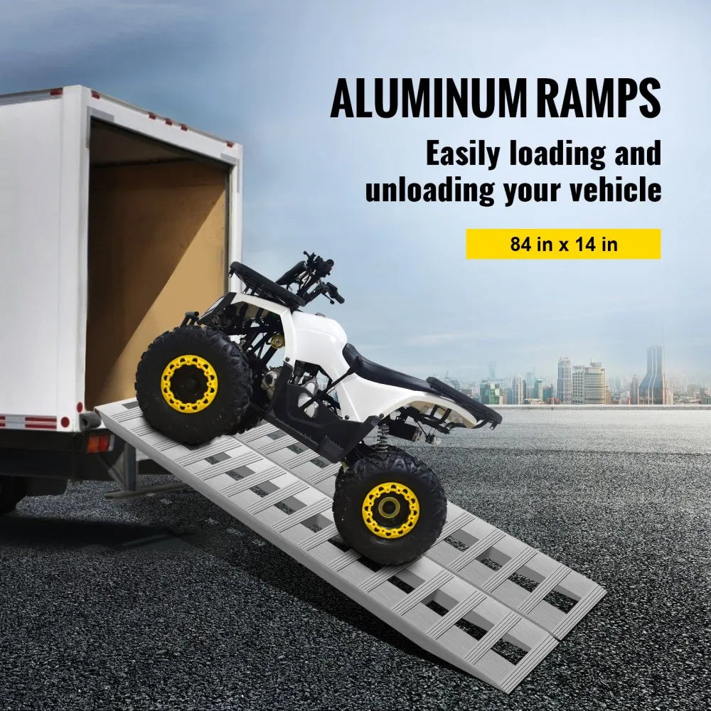 010857485198 - 84" Aluminum Ramps for 6000 lb Trailer & Vehicle Loading