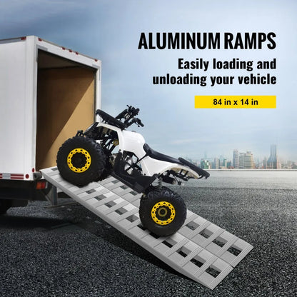 010857485198 - 84" Aluminum Ramps for 6000 lb Trailer & Vehicle Loading