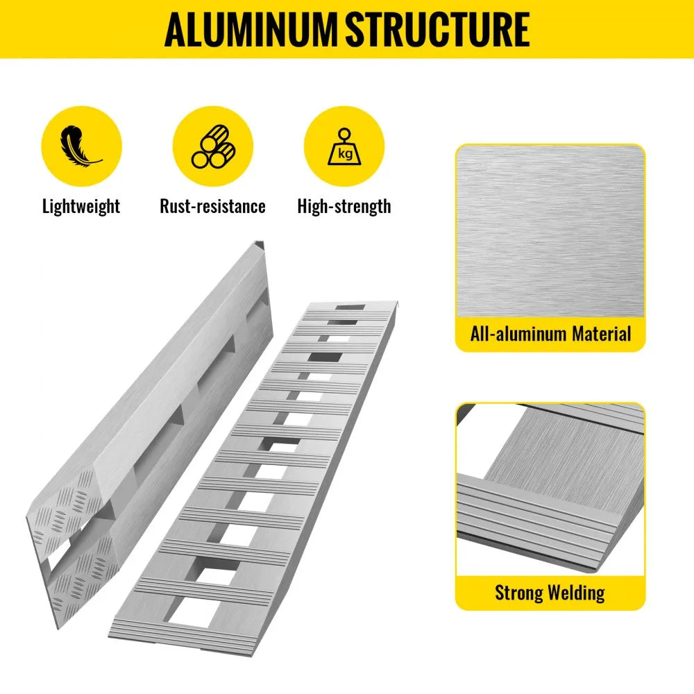 010857485198 - 84" Aluminum Ramps for 6000 lb Trailer & Vehicle Loading