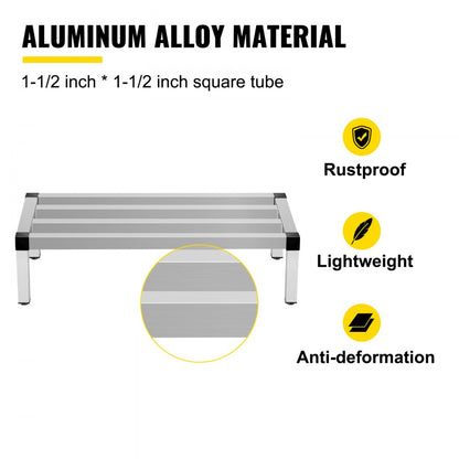 010694816688 - Heavy-Duty 48'' Aluminum Dunnage Rack for Kitchen & Warehouse