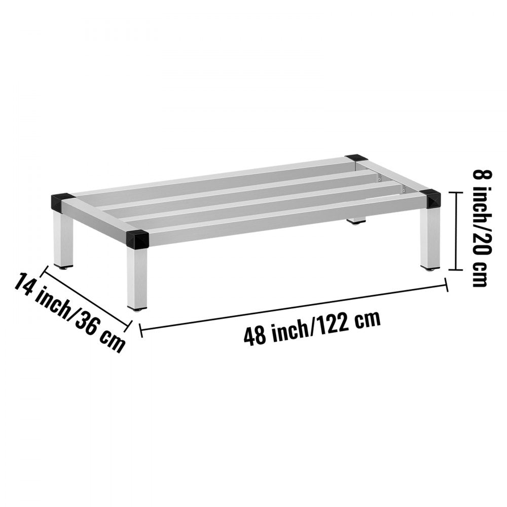010694816688 - Heavy-Duty 48'' Aluminum Dunnage Rack for Kitchen & Warehouse