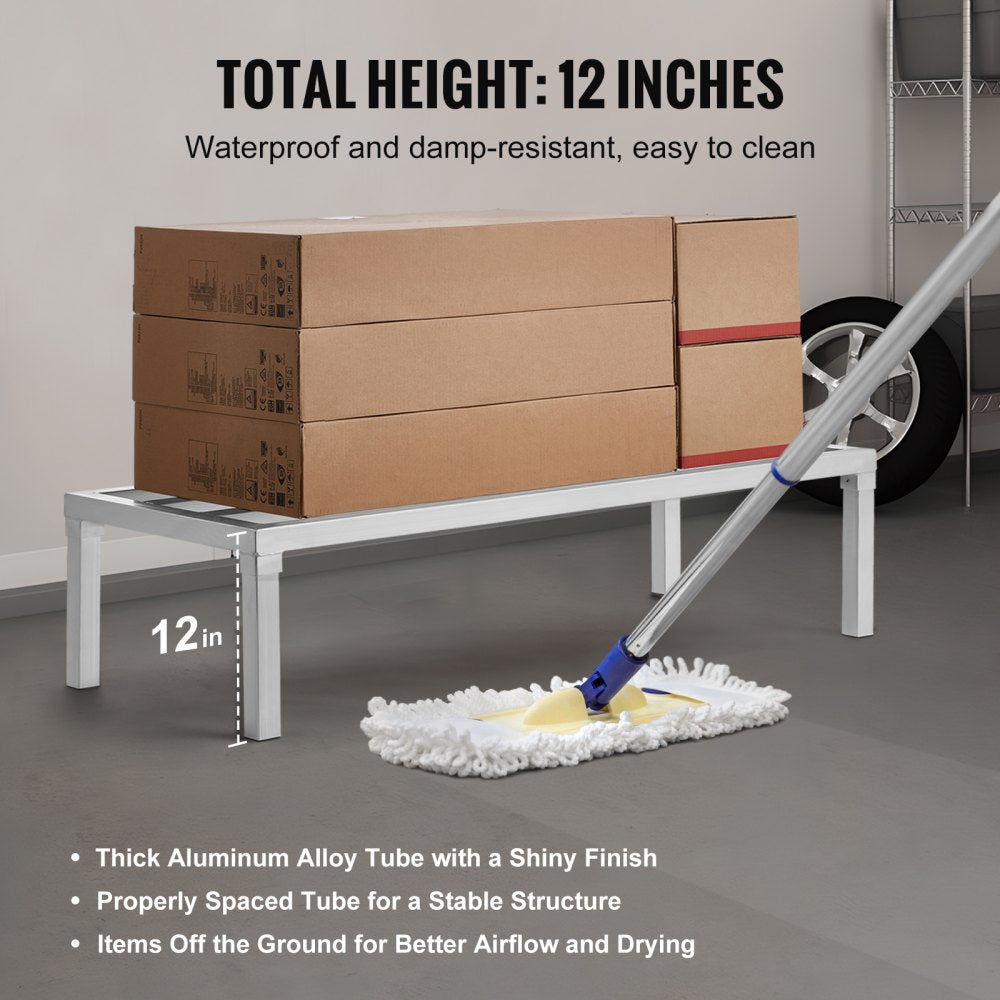 JC-ADR-482012 - 48" Aluminum Dunnage Rack, 1800 lb Capacity, Tool-Free Assembly