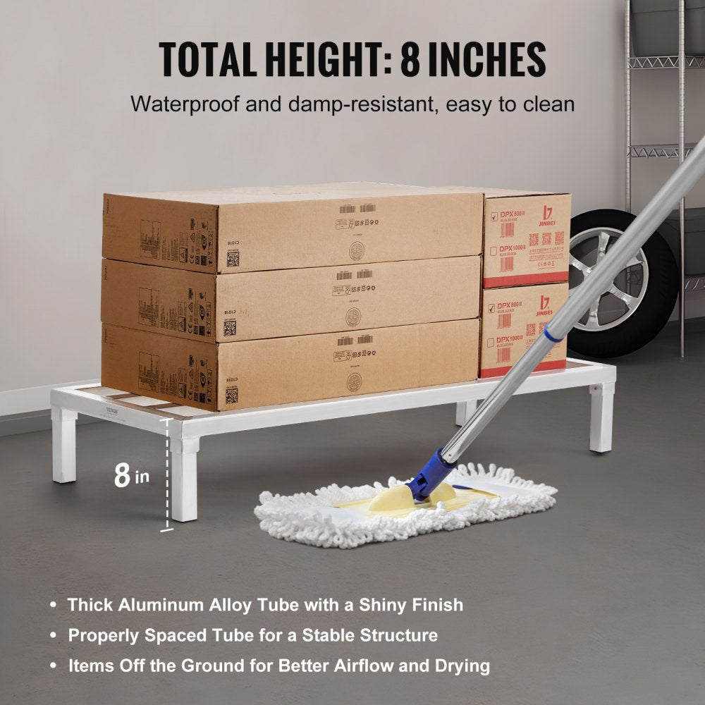 JC-ADR-48208 - 48" Aluminum Dunnage Rack, 1800 lbs Capacity, Tool-Free Assembly