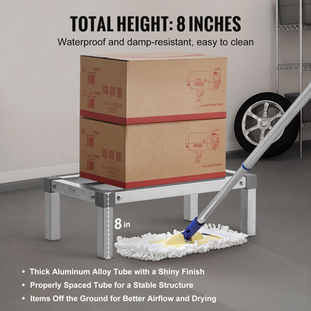 JC-ADR-14248-ASB - Adjustable 1000 lb Aluminum Dunnage Rack for Easy Storage