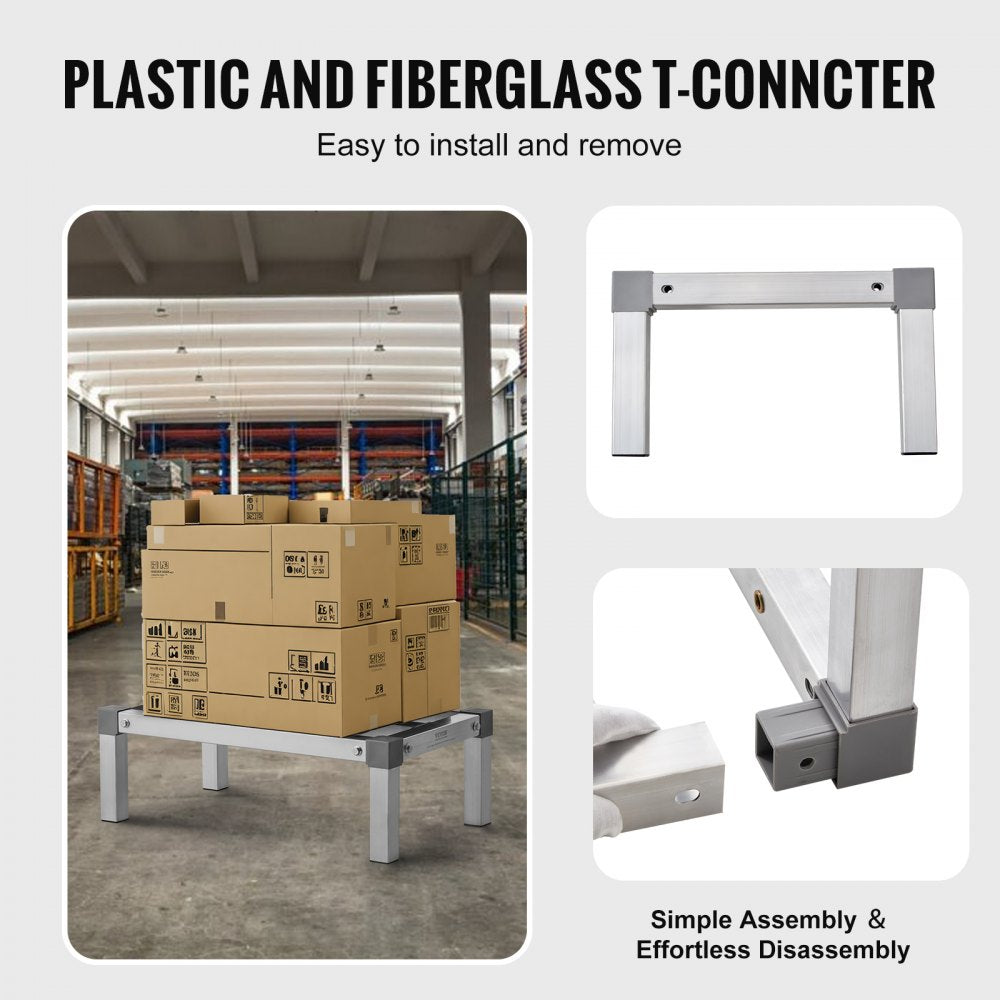 JC-ADR-14248-ASB - Adjustable 1000 lb Aluminum Dunnage Rack for Easy Storage