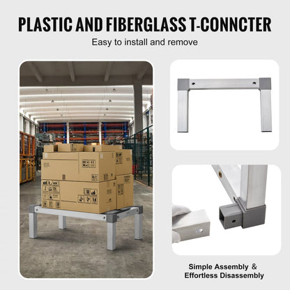 JC-ADR-14248-ASB - Adjustable 1000 lb Aluminum Dunnage Rack for Easy Storage
