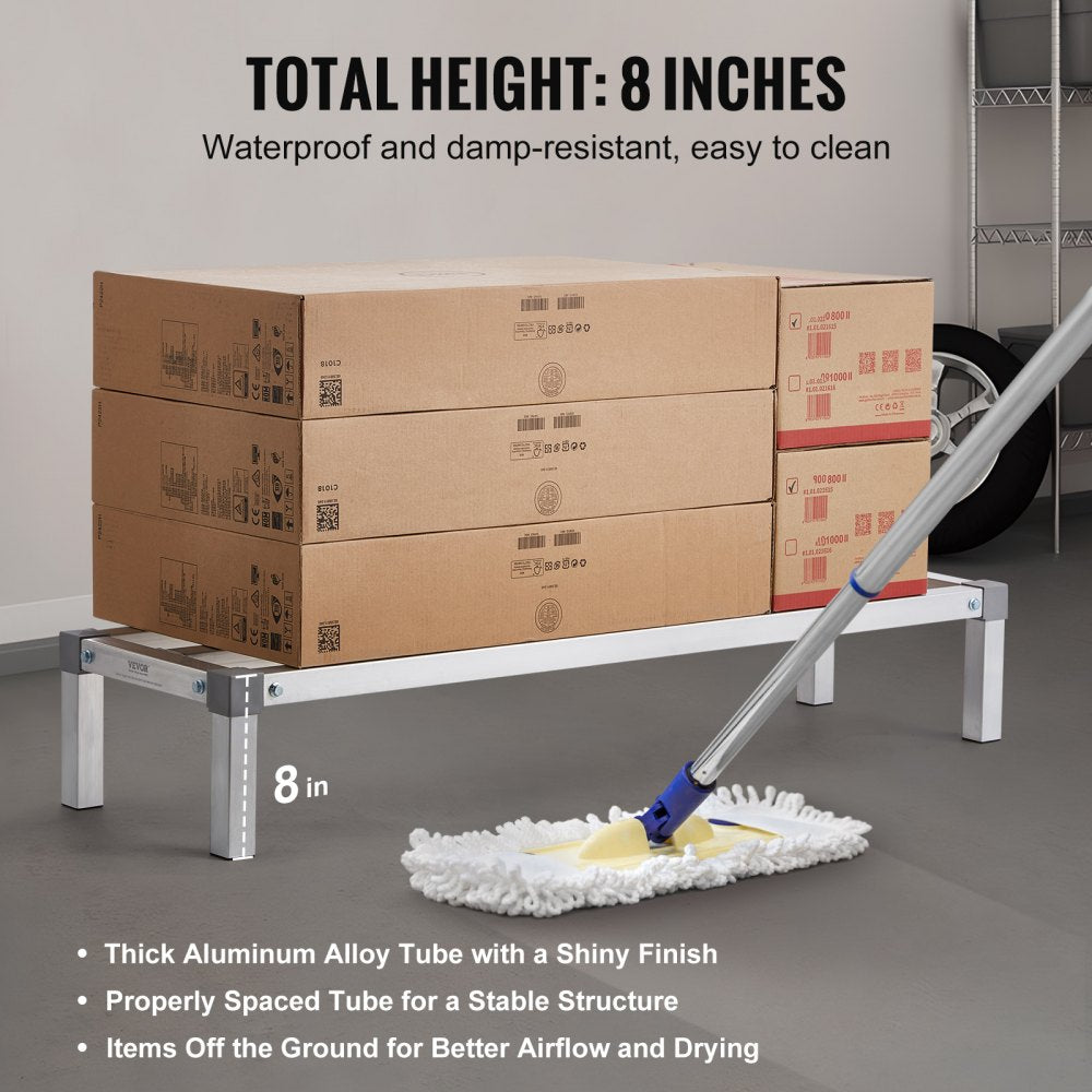 JC-ADR-14488-ASB - Adjustable 48” Aluminum Dunnage Rack, Supports 1000 lbs