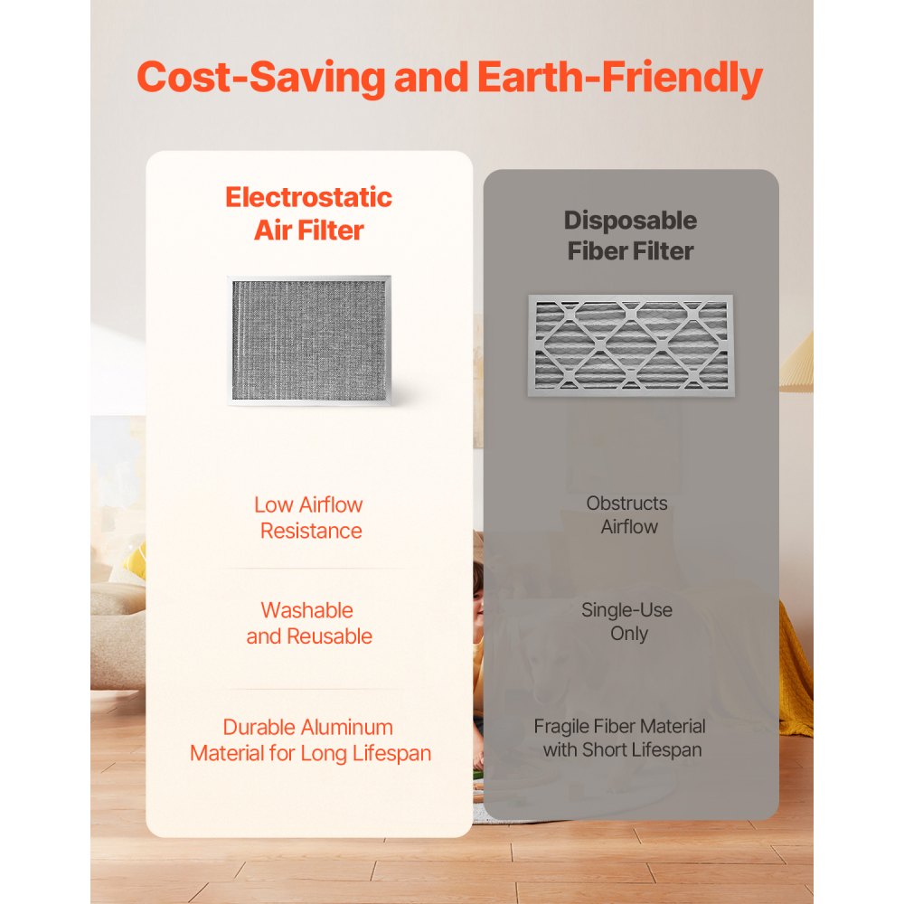 FRS-FB-CS001 - Reusable Aluminum Electrostatic Air Filter 15.5 x 19.75 in