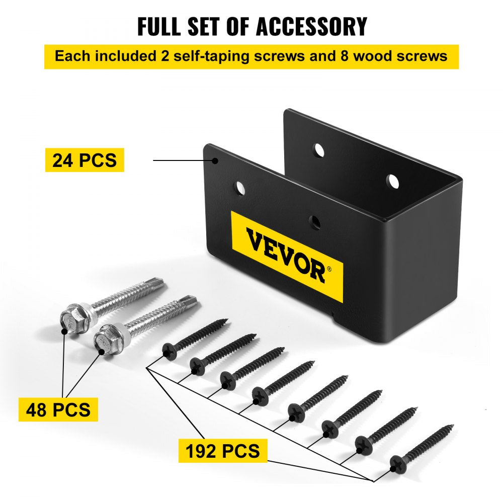 VV-2x4UXLJJH-24PCS - Powder-Coated Steel Joist Hanger for 2" x 4" Beams