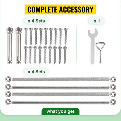 010595375174 - Durable Stainless Steel Post Base Set for 8x8" Posts