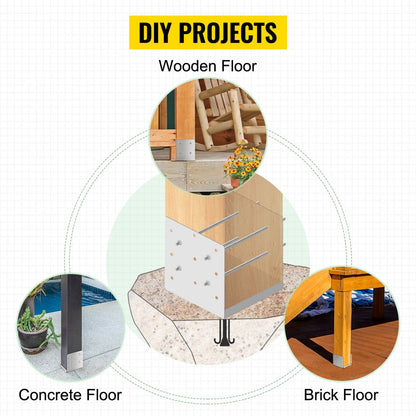 010595375174 - Durable Stainless Steel Post Base Set for 8x8" Posts