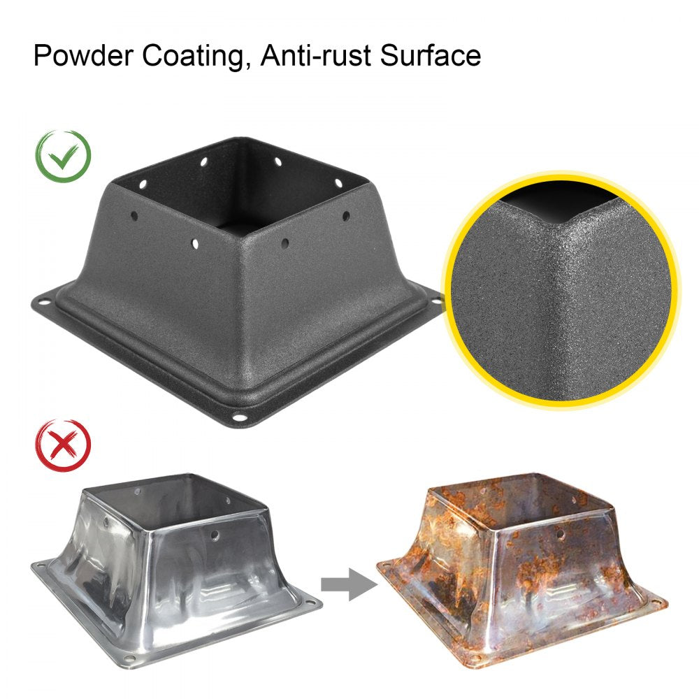 010518865364 - 4x4" Steel Post Base Skirt, Rust-Resistant for Decks & Railings
