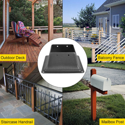 010518865364 - 4x4" Steel Post Base Skirt, Rust-Resistant for Decks & Railings