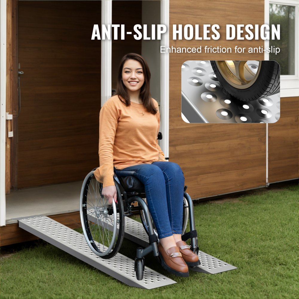 GJ0058 - 47.2" Aluminum Loading Ramps, 880 lbs Capacity, Anti-Slip Design