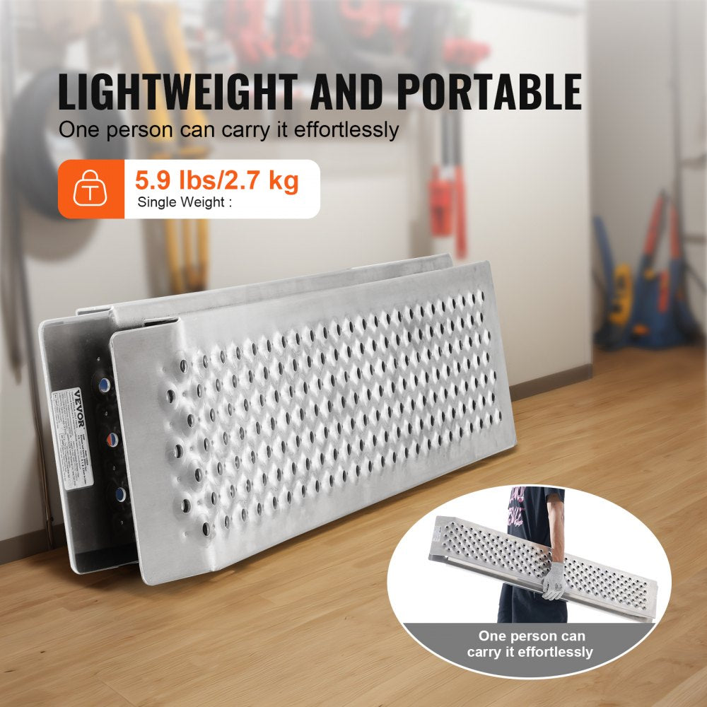 GJ0058 - 47.2" Aluminum Loading Ramps, 880 lbs Capacity, Anti-Slip Design