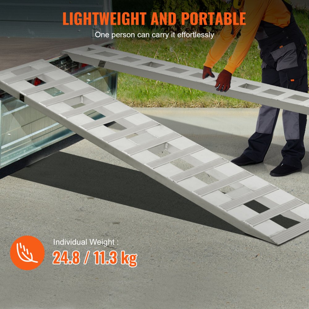 NY6073 - 72" Aluminum Loading Ramps for ATVs & Motorcycles, 6000 lbs Capacity