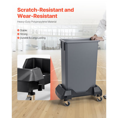 XDL-90A-D - Heavy-Duty Trash Can Dolly with 3" Swivel Wheels