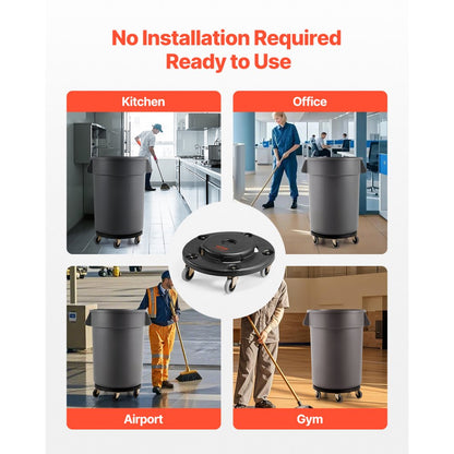 XDW-007-C - Heavy-Duty Trash Can Dolly for 20-55 Gallon Bins