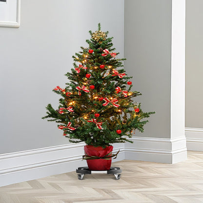 Y21-1 - Adjustable 15"-22.8" Heavy Duty Trash Can Dolly with Lockable Wheels