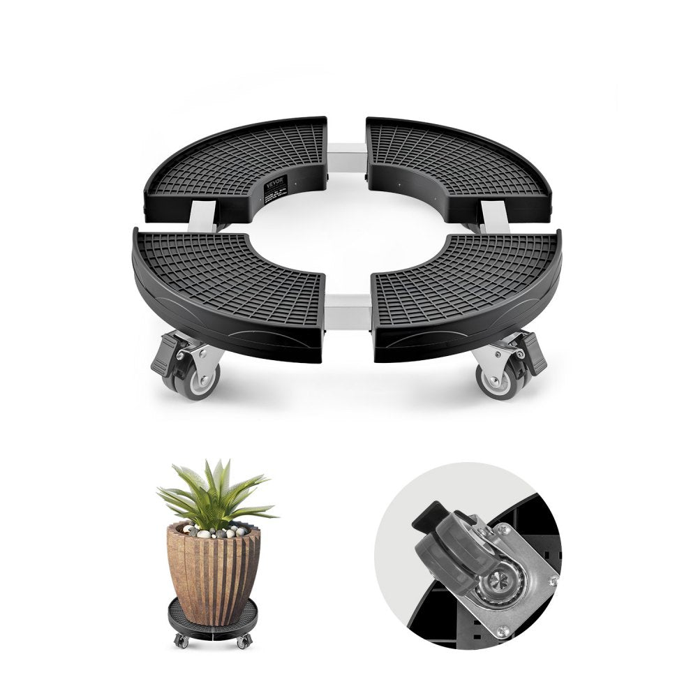 Y21-1 - Adjustable 15"-22.8" Heavy Duty Trash Can Dolly with Lockable Wheels