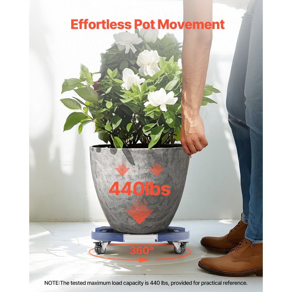 Y02-1 - Adjustable 15"-22.8" Heavy-Duty Trash Can Dolly with Lockable Casters