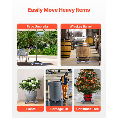 Y02-1 - Adjustable 15"-22.8" Heavy-Duty Trash Can Dolly with Lockable Casters