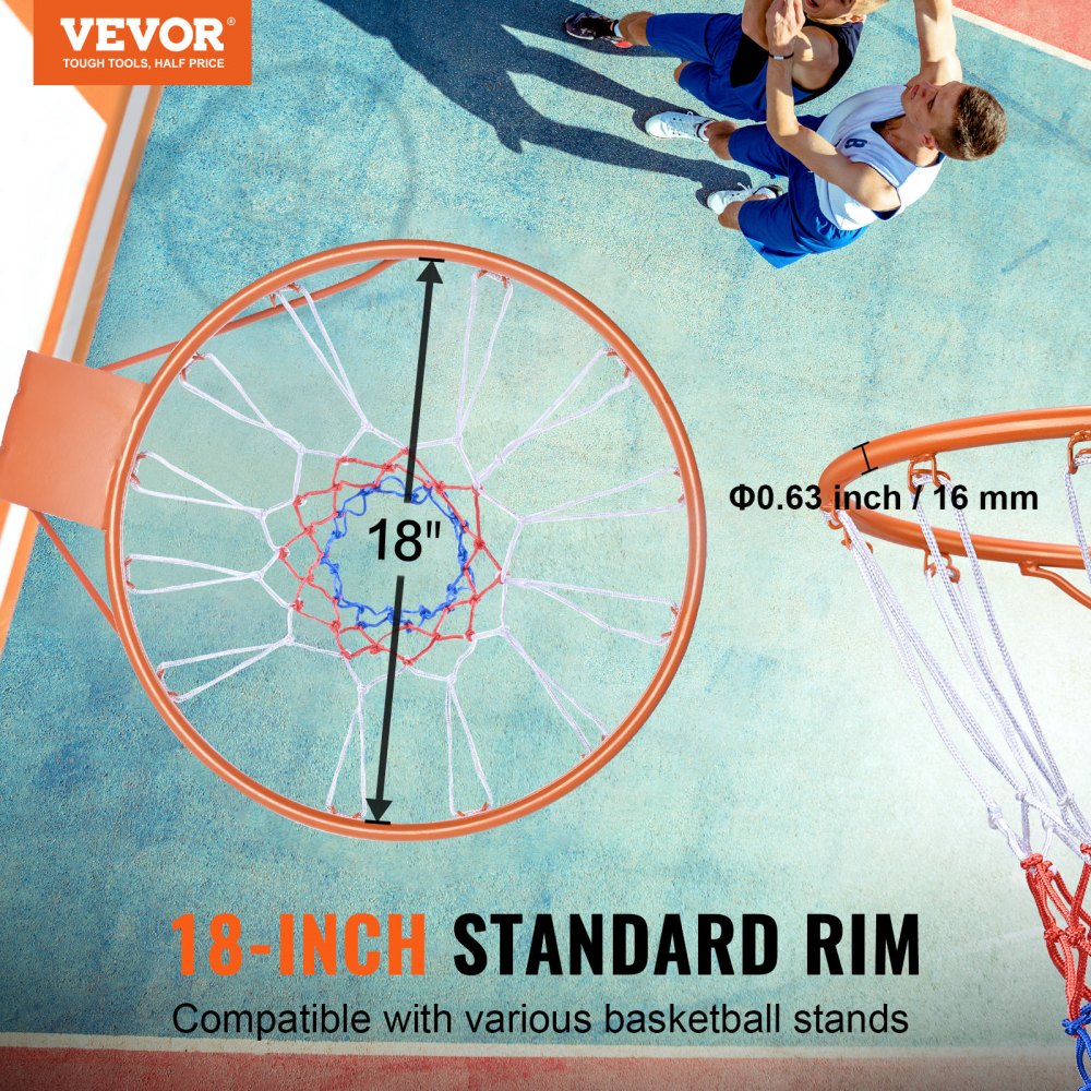 LQ-10 - 18-inch Adjustable Basketball Rim for Indoor/Outdoor Play