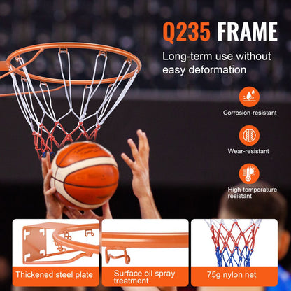LQ-10 - 18-inch Adjustable Basketball Rim for Indoor/Outdoor Play