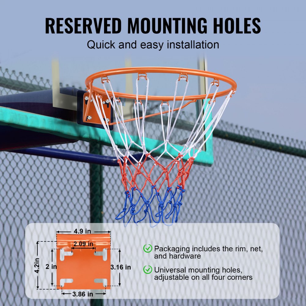 LQ-10 - 18-inch Adjustable Basketball Rim for Indoor/Outdoor Play