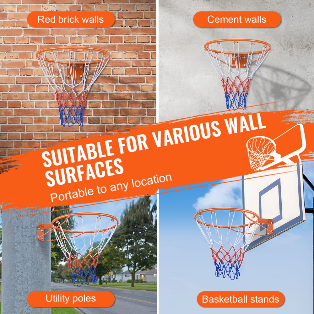 LQ-10 - 18-inch Adjustable Basketball Rim for Indoor/Outdoor Play