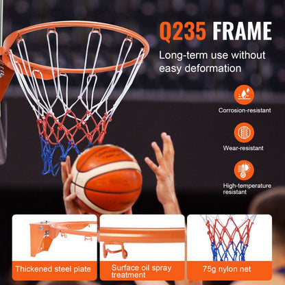 B016B - Durable 18" VEVOR Basketball Rim for Indoor/Outdoor Use