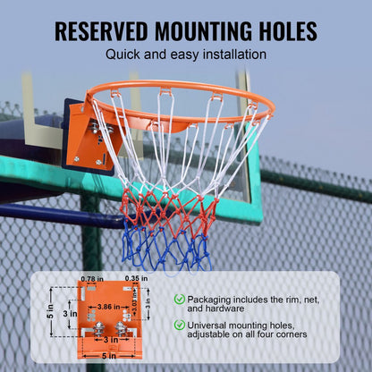 B016B - Durable 18" VEVOR Basketball Rim for Indoor/Outdoor Use