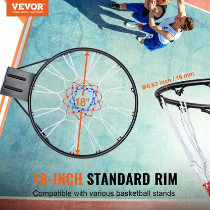 M-R1S - Durable 18" VEVOR Steel Basketball Rim for Indoor/Outdoor Play