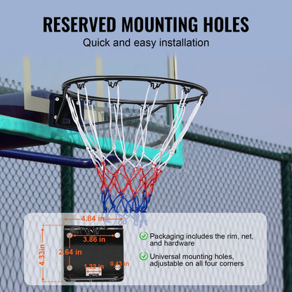 M-R1S - Durable 18" VEVOR Steel Basketball Rim for Indoor/Outdoor Play