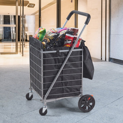 JY-BkL02 - 200 lbs Max Load Folding Cart with Swivel Wheels